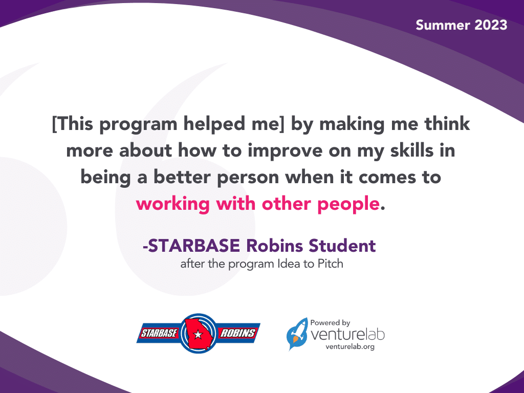 VentureLab Starbase Robins student testimonial