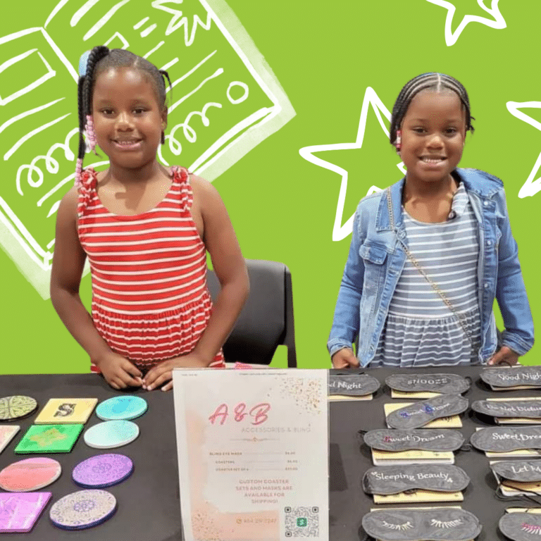 Photo fo Aria and Bailey, age 10 Venturelab students